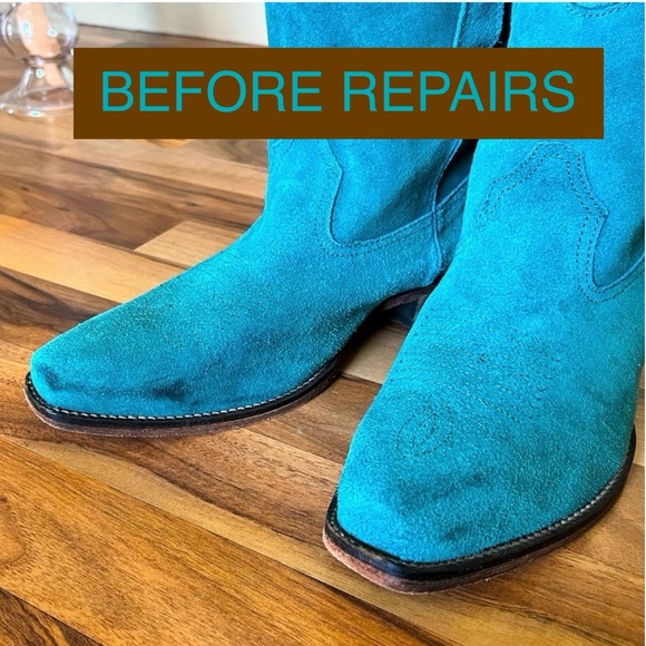 ROPER Turquoise Suede Leather Ankle Boots Newly Cleaned - Picture 9 of 12